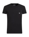Emporio Armani Official Store Asv T-shirt Aus Jersey-lyocell-mischung Mit Zweifarbigem Mikroadler In Black