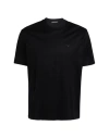 Emporio Armani Crew Neck Modal Blend Short Sleeve Top In Black