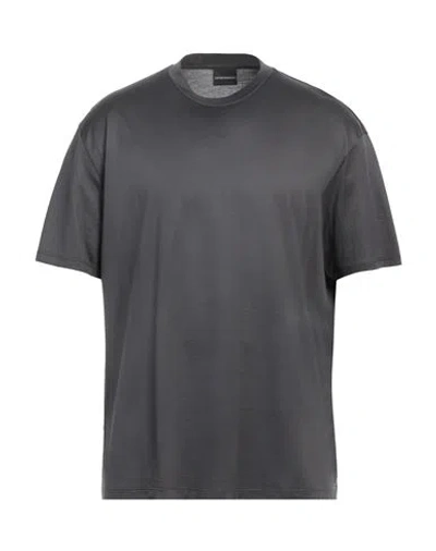 Emporio Armani Man Undershirt Lead Size S Lyocell, Cotton In Grey