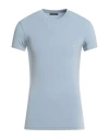 Emporio Armani Man Undershirt Light Blue Size M Modal, Elastane