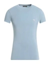 Emporio Armani Man Undershirt Light Blue Size M Modal, Elastane