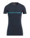 Emporio Armani Man Undershirt Navy Size M Cotton, Elastane In Navy Blue