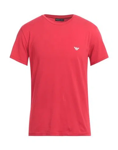 Emporio Armani Man Undershirt Red Size M Cotton, Elastane In Red