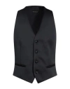 Emporio Armani Man Tailored Vest Midnight Blue Size 40 Polyester, Silk In Blue