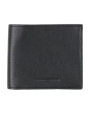 Emporio Armani Grained Leather Bi-fold Wallet In Black