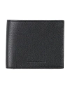 Emporio Armani Grained Leather Bi-fold Wallet In Black