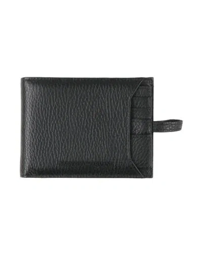 Emporio Armani Man Wallet Black Size - Leather
