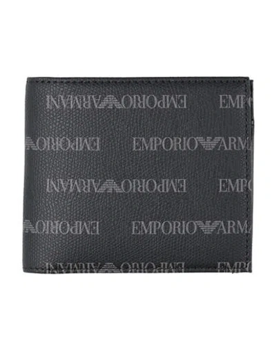 Emporio Armani Man Wallet Black Size - Pvc - Polyvinyl Chloride