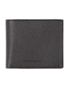 Emporio Armani Grained Leather Bi-fold Wallet In Grey