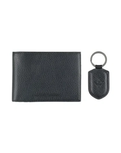 Emporio Armani Man Wallet Midnight Blue Size - Cow Leather
