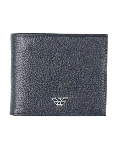 Emporio Armani Man Wallet Midnight Blue Size - Cow Leather