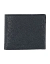 Emporio Armani Grained Leather Bi-fold Wallet In Navy