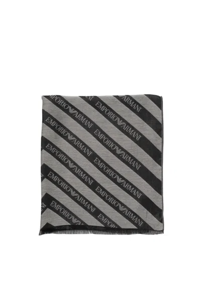 Emporio Armani Man Woven Scarf Man  6252554f380-00041 Grey In Gray
