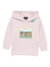 Emporio Armani Manga Bear Crew Hoodie In Pink