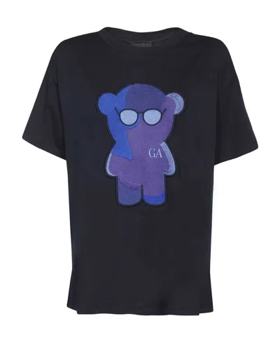 Emporio Armani Manga Bear Patch T-shirt In Black