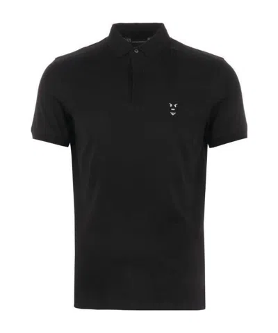Emporio Armani Manga Bear Polo Shirt In Black