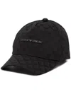 Emporio Armani Allover Logo Baseball Cap In Black