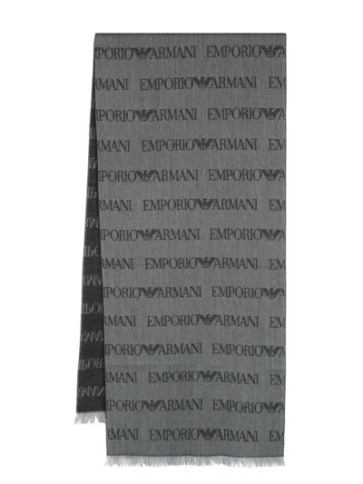 Emporio Armani Man`s Scarf 43x185 Cm Accessories In Grey