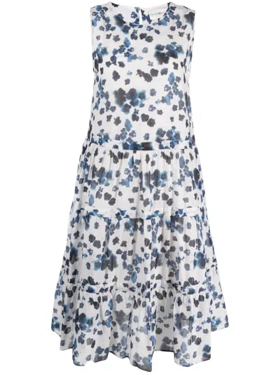 Emporio Armani Mare Floral-print Dress In Blue