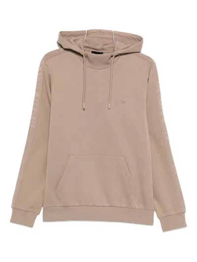 EMPORIO ARMANI EMPORIO ARMANI MARRONE CHIARO HOODED SWEATER