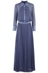 Emporio Armani Long Shirtdress In Blue
