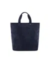 Emporio Armani Maxi Shopper In Navy Blue Capsule Peace Asv Suede In Ub109