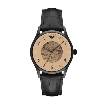 Emporio Armani Meccanico Mod. Skeleton Automatic In Black