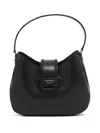Emporio Armani Medium Leather Hobo Bag In Black