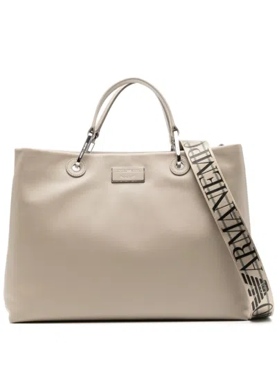 Emporio Armani Medium Myea Eco-leather Shopper Bag In Brown