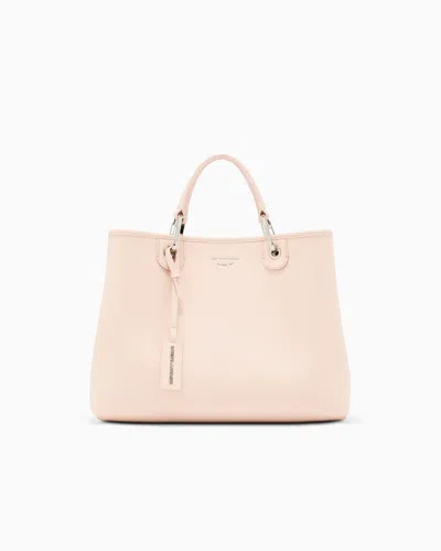 Emporio Armani Medium Myea Shopper Bag With Deer Print In Pink