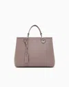 Emporio Armani Medium Myea Shopper Bag With Deer Print In Brown