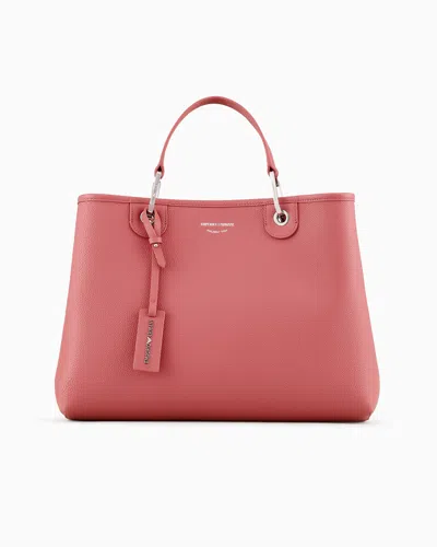 Emporio Armani Official Store Medium Myea Shopper Bag With Deer Print In Powder Pink