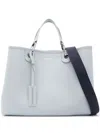 Emporio Armani Official Store Medium Myea Shopper Bag With Deer Print In Blue
