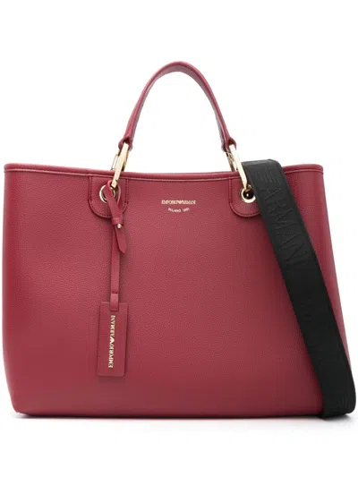 Emporio Armani Official Store Myea Bag Small Shopper Bag With Deer Print In Red
