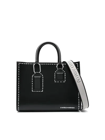 Emporio Armani Medium Tote Bag In Black