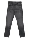 Emporio Armani Medium Waist Denim Jeans In Gray