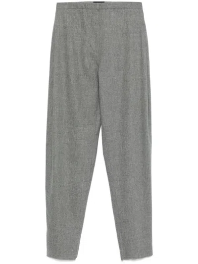 Emporio Armani Mélange-effect Trousers In 灰色