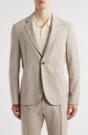 Emporio Armani Mélange Stretch Gabardine Sport Coat In Sand