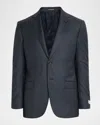Emporio Armani Men's 130's Wool Petite Check G Line Two-piece Suit In Black