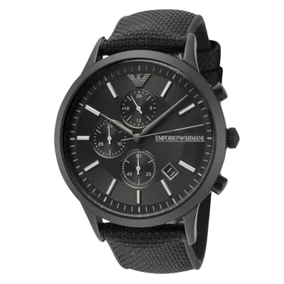 Emporio Armani Men's 43mm Quartz Watch In Black