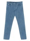 Emporio Armani Allover Logo Denim Jeans In Black