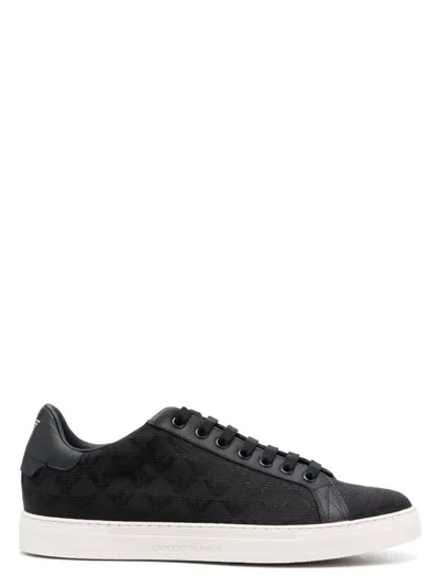 EMPORIO ARMANI MEN'S ALLOVER LOGO SNEAKERS