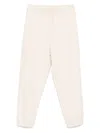 Emporio Armani Logo Print Textured Fabric Sweatpants In Beige