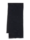 Emporio Armani Men's Allover Logo Wool Scarf In Blue