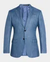 Emporio Armani Regular Fit Notch Lapel Blazer In Fancy Blue