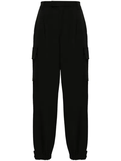 Emporio Armani Men's Black Cargo Trousers For Ss24