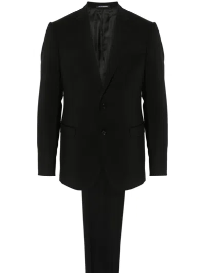 Emporio Armani Men's Black Wool Single-breasted Suit