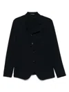 Emporio Armani Wool Single-breasted Blazer Jacket In Black