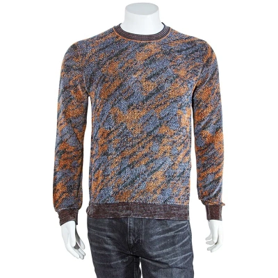 Emporio Armani Men's Blue Multi Colorcamouflage Patterned Jumper