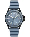 Emporio Armani Men's Blue Silicone Strap Watch 42mm